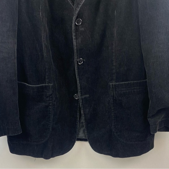 Batistini Corduroy Patch Pocket Blazer Men US 40 EU 50 Black Double Vent Preppy￼ - Picture 4 of 11